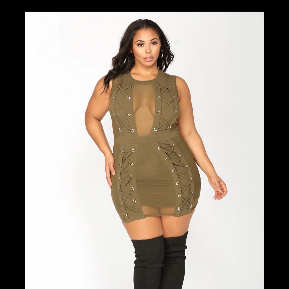 Stronger Lace Up Dress (BRAND NEW)